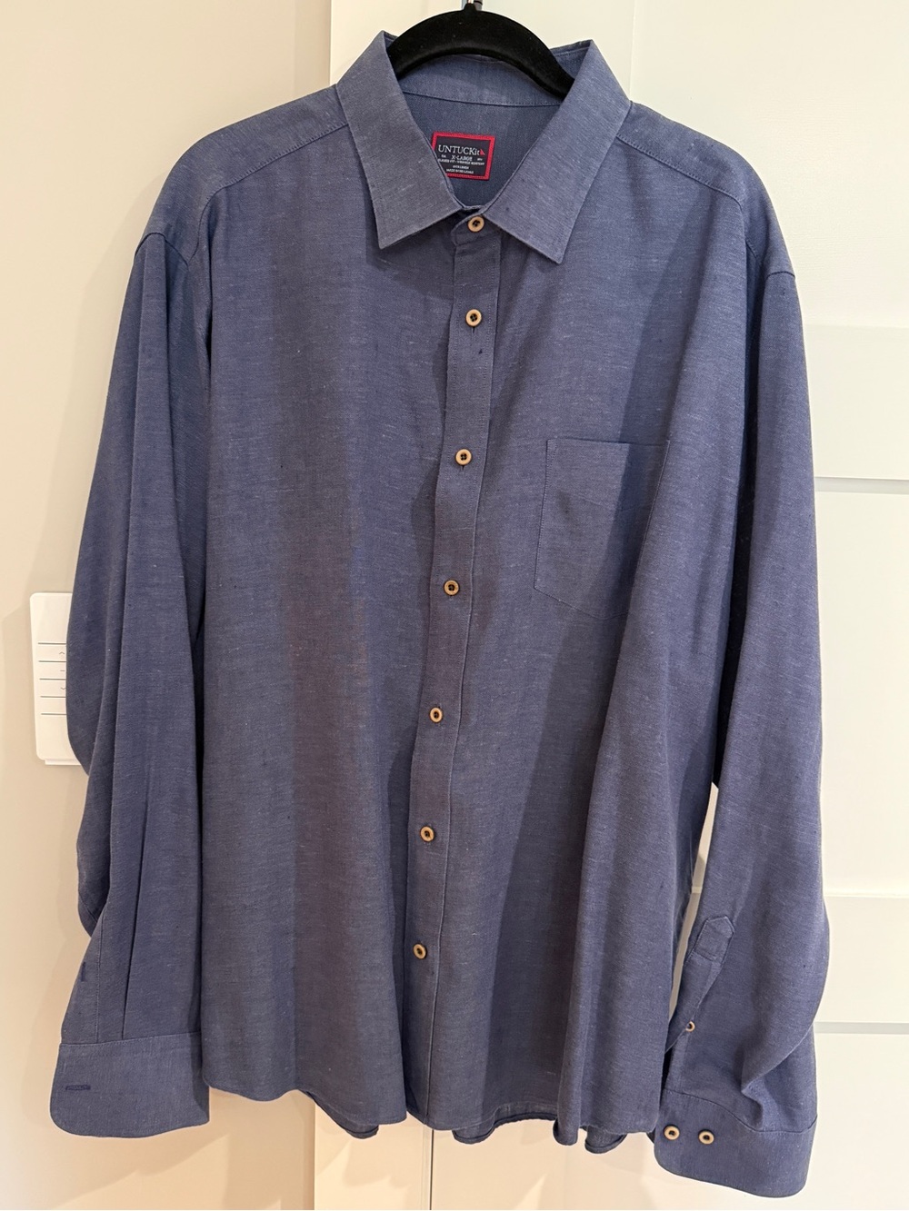 UNTUCKit Men's Navy Blue Casual Button-Down Shirt